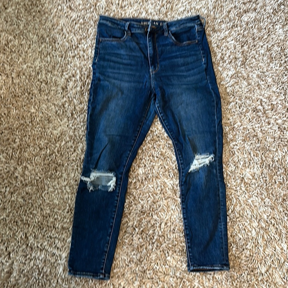 AE Ne(x)t Level Stretch Super Hi Rise Jegging Knee-hole distressing